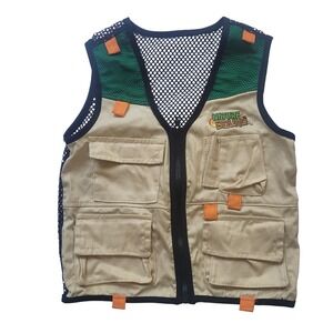 Nature Bound Kids Cargo Vest Tan Green Safari Fishing Explorer